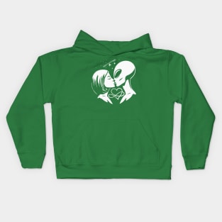 Alien Kissing Human Kids Hoodie